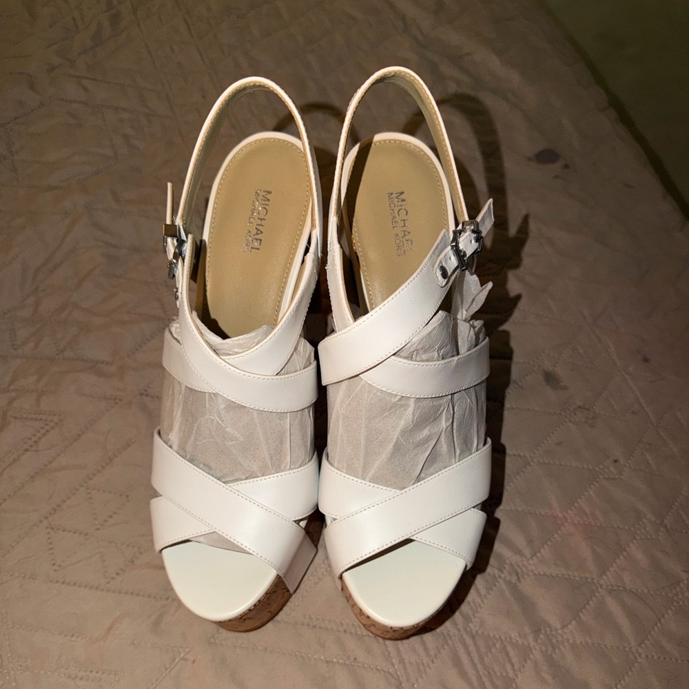 Michael Kors Cream Wedge Sandals